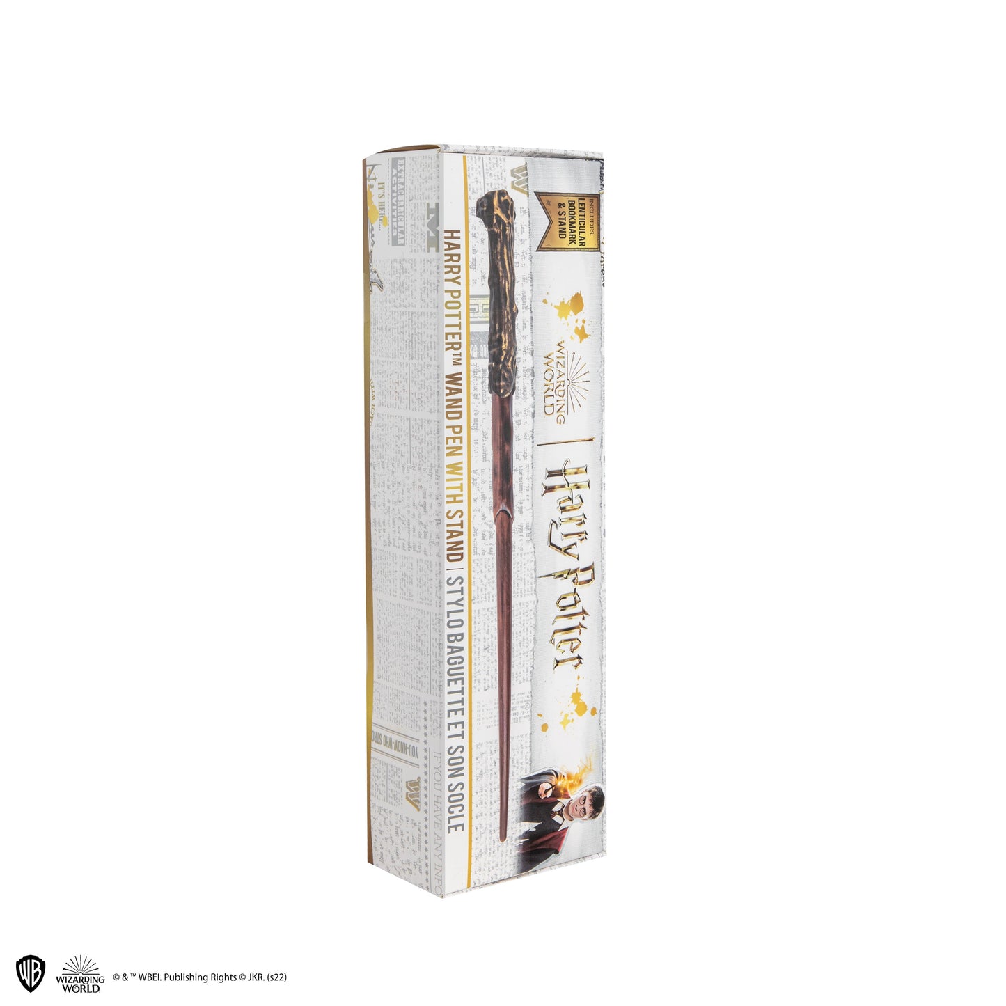 Stylo baguette avec socle & marque-page lenticulaire Harry Potter