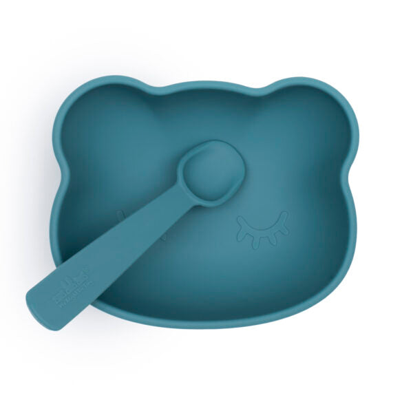 Bol en Silicone Ours Bleu Canard