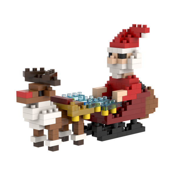 BRIXIES Weihnachtsmann mit Schlitten