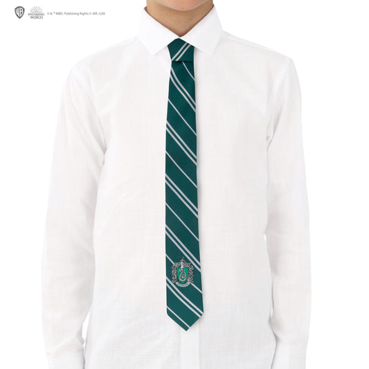 Cravate Écusson Tissé Serpentard Enfants