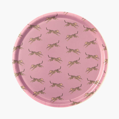 Yellow Leopard Round Serving Tray - 38 cm