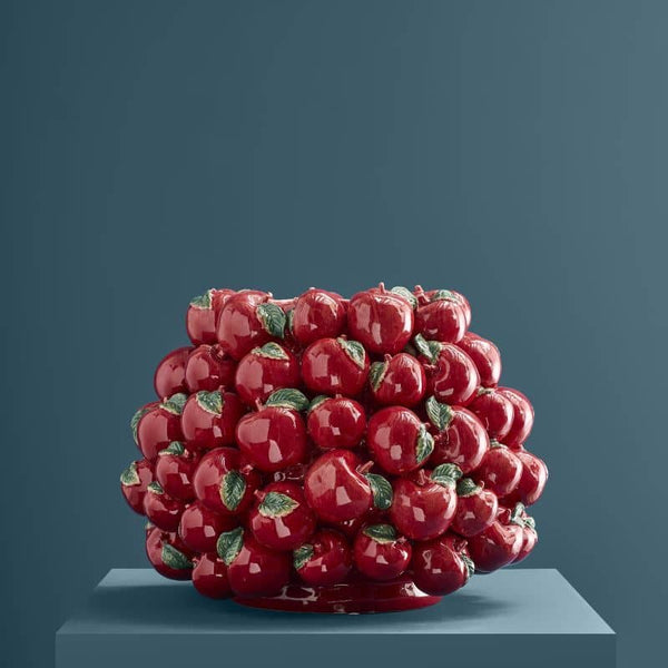 Jarrón de manzana, gres rojo, 42 x 42 x 32 cm