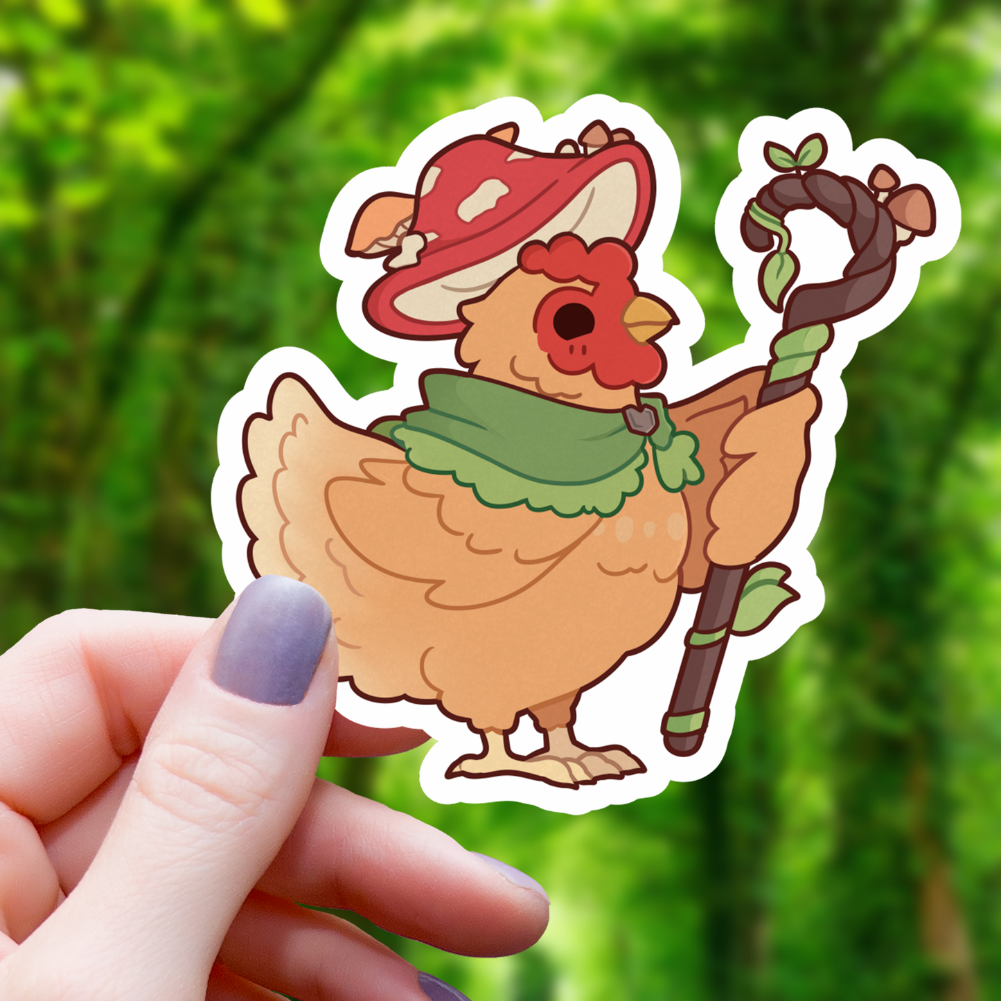 Pegatina de pollo del juego de rol Druid