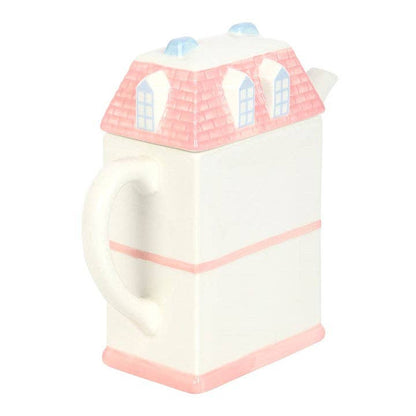 Théière en forme de maison pastel