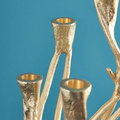 Candeliere Roots, alluminio dorato, 25 x 22 x 63,5 cm