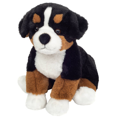 Peluche de perro de montaña bernés sentado