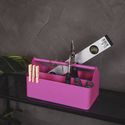 Scatola portaoggetti - Organizer - Metallo - Rosa - 30x17x17cm