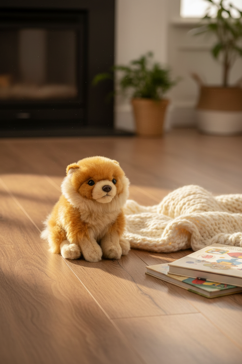 Peluche Spitz nain assis