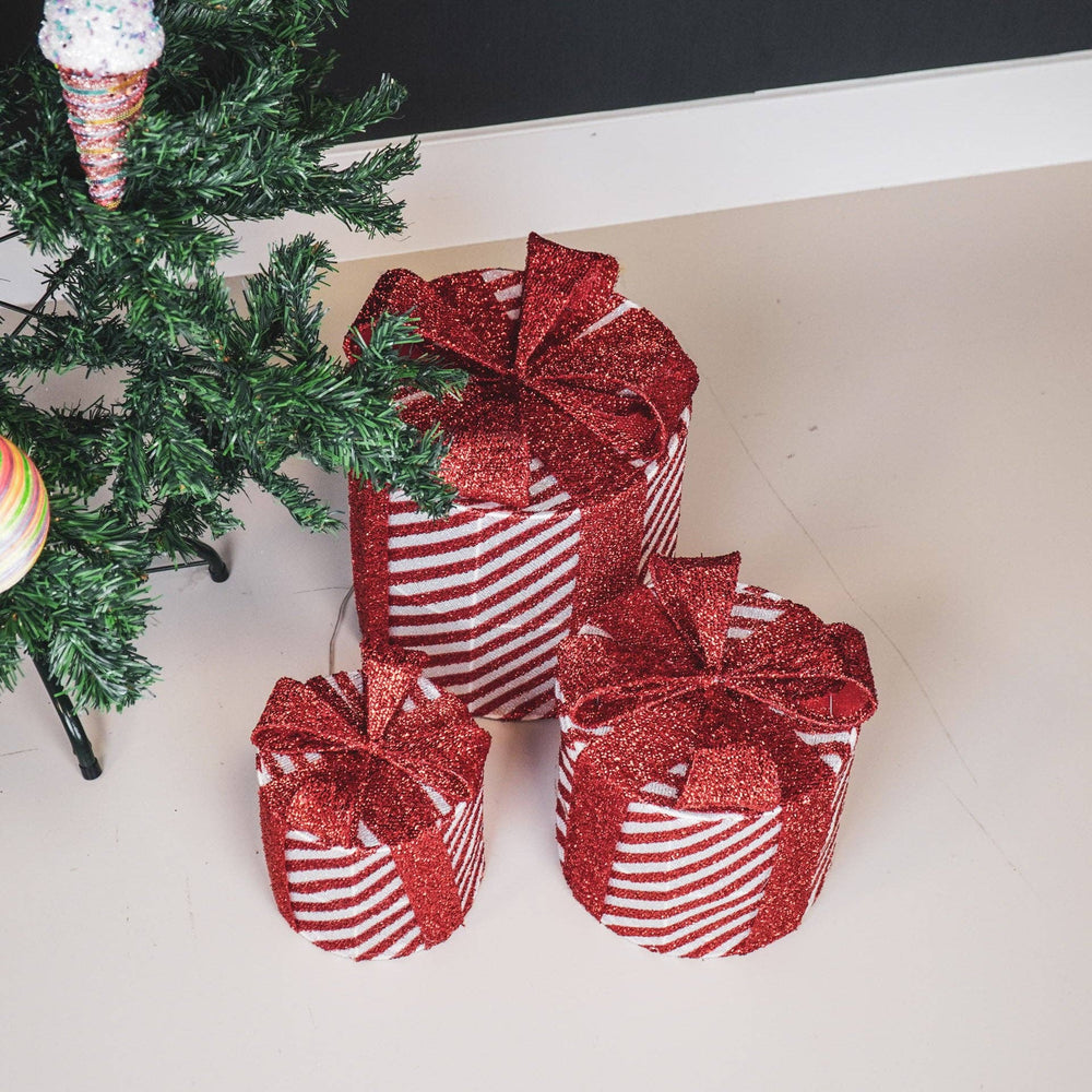 LED Christmas Gift - S3 - Polystyrene - Red/White - 15/20/25cm