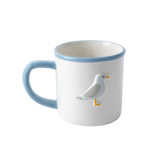 Taza de cerámica "Gaviota" para la vida costera, en caja de regalo