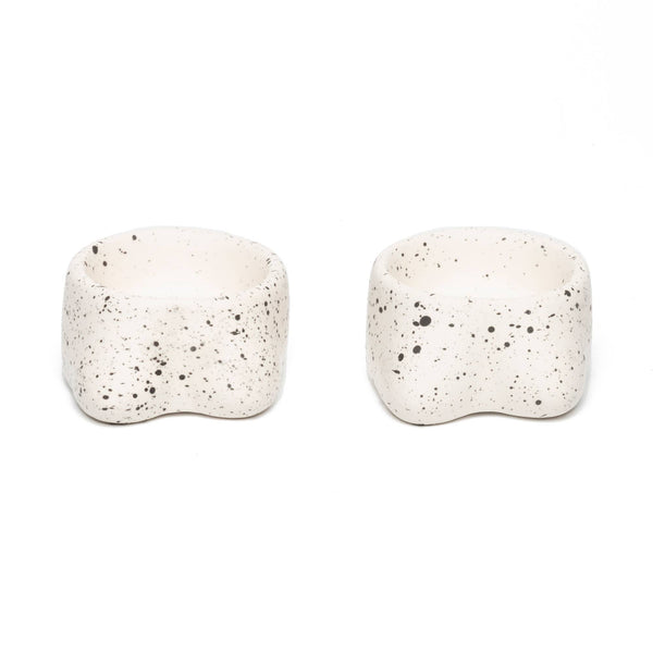 Lot de 2 Bougeoirs Tits Blancs Petite Taille Helio Ferretti Vue 1