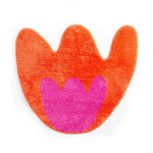 Alfombra de baño con tulipanes rosas