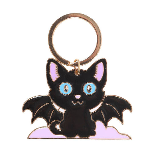 Porte-Clés Chat Chauve-Souris Gothique