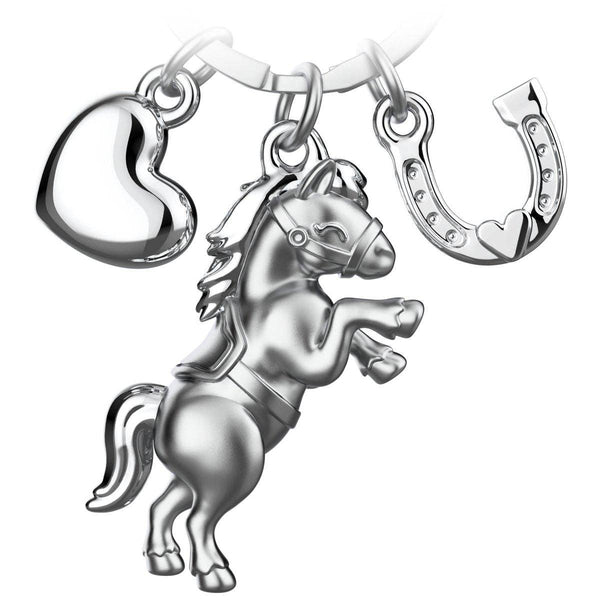 Llavero de caballo con corazón y herradura "Pony"