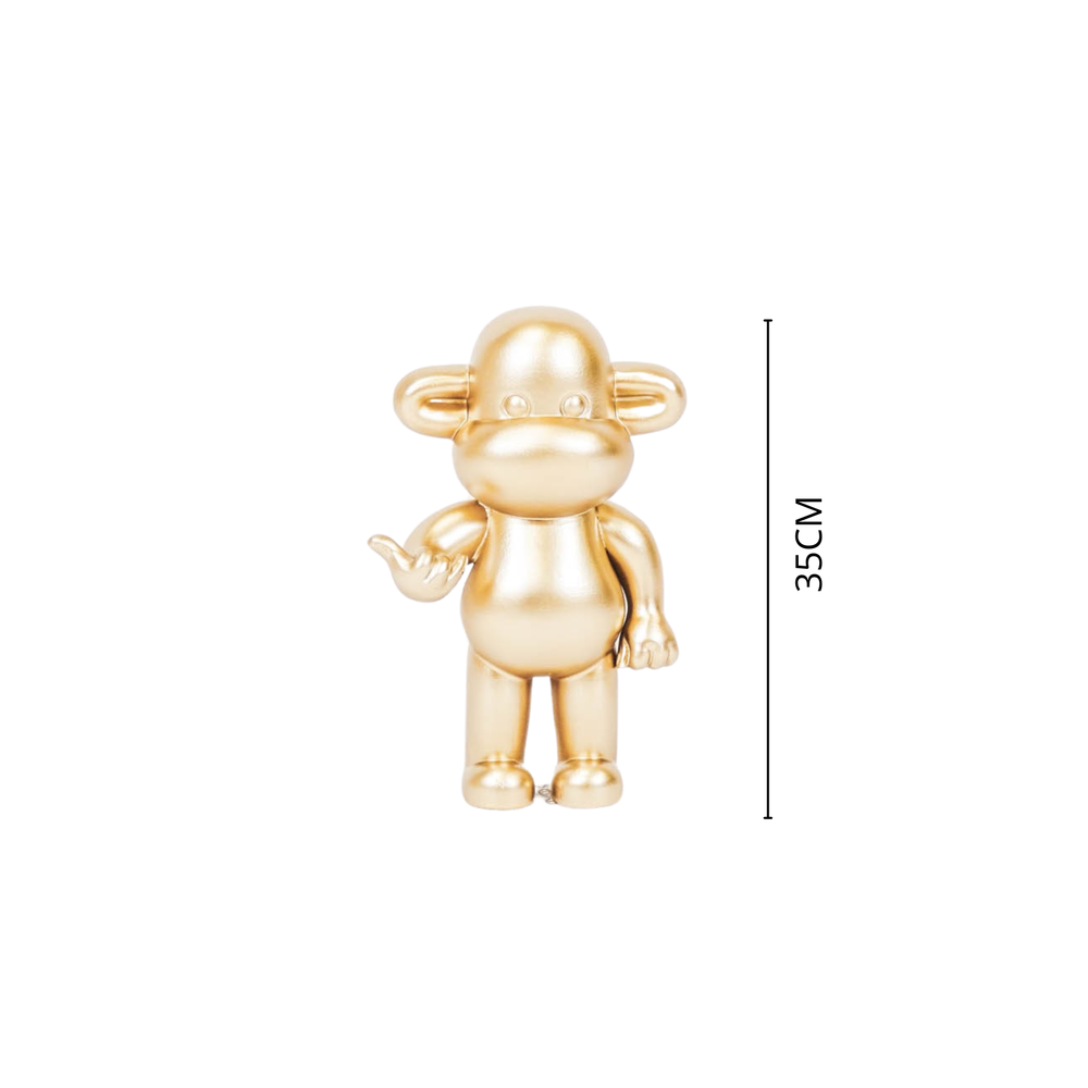 Ornamento - Figurina di scimmia appesa 'The Legend' - Poliresina - Oro - 20,5x13,5x35cm