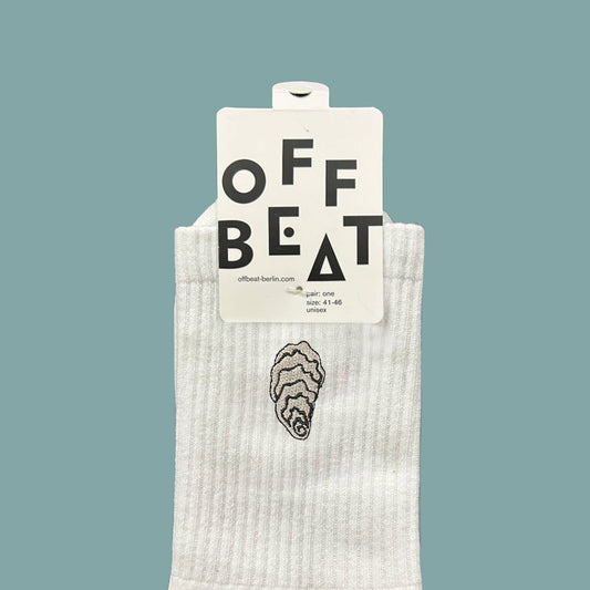 Chaussettes brodées Huitre