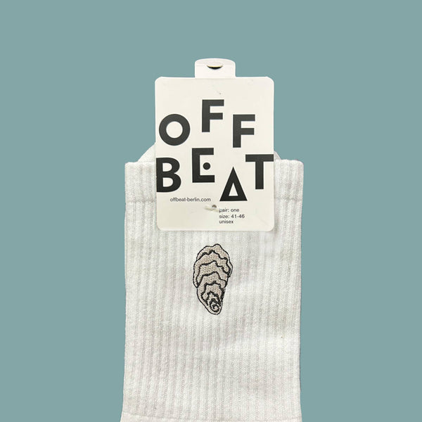 Chaussettes brodées Huitre