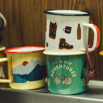 “Bike Adventure” enamel mug