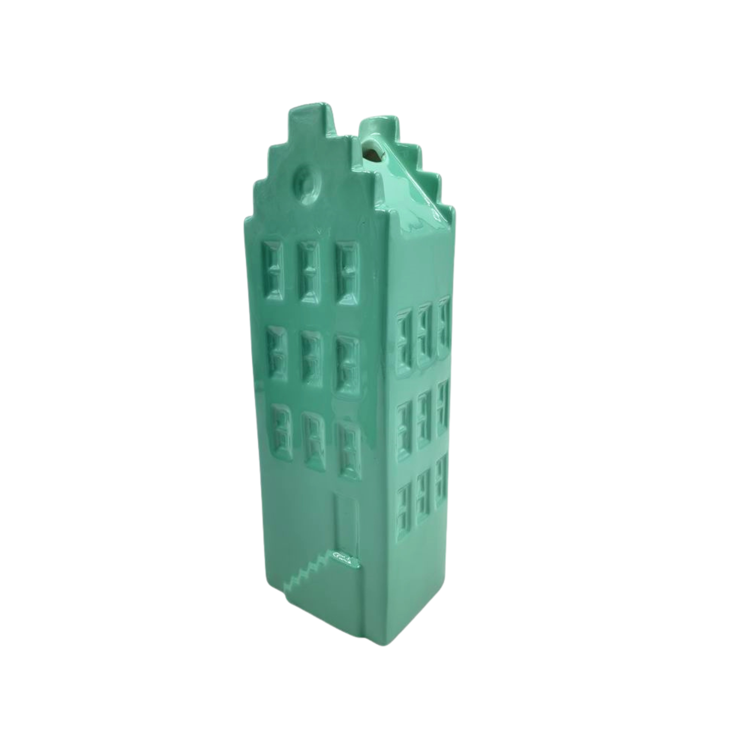 Vaso per fiori - Vaso per la casa - Ceramica - Verde mare - 5x4,5x14,5 cm