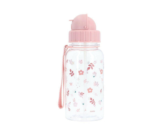 Plastic Bottle with Pink Leaves and Flowers
