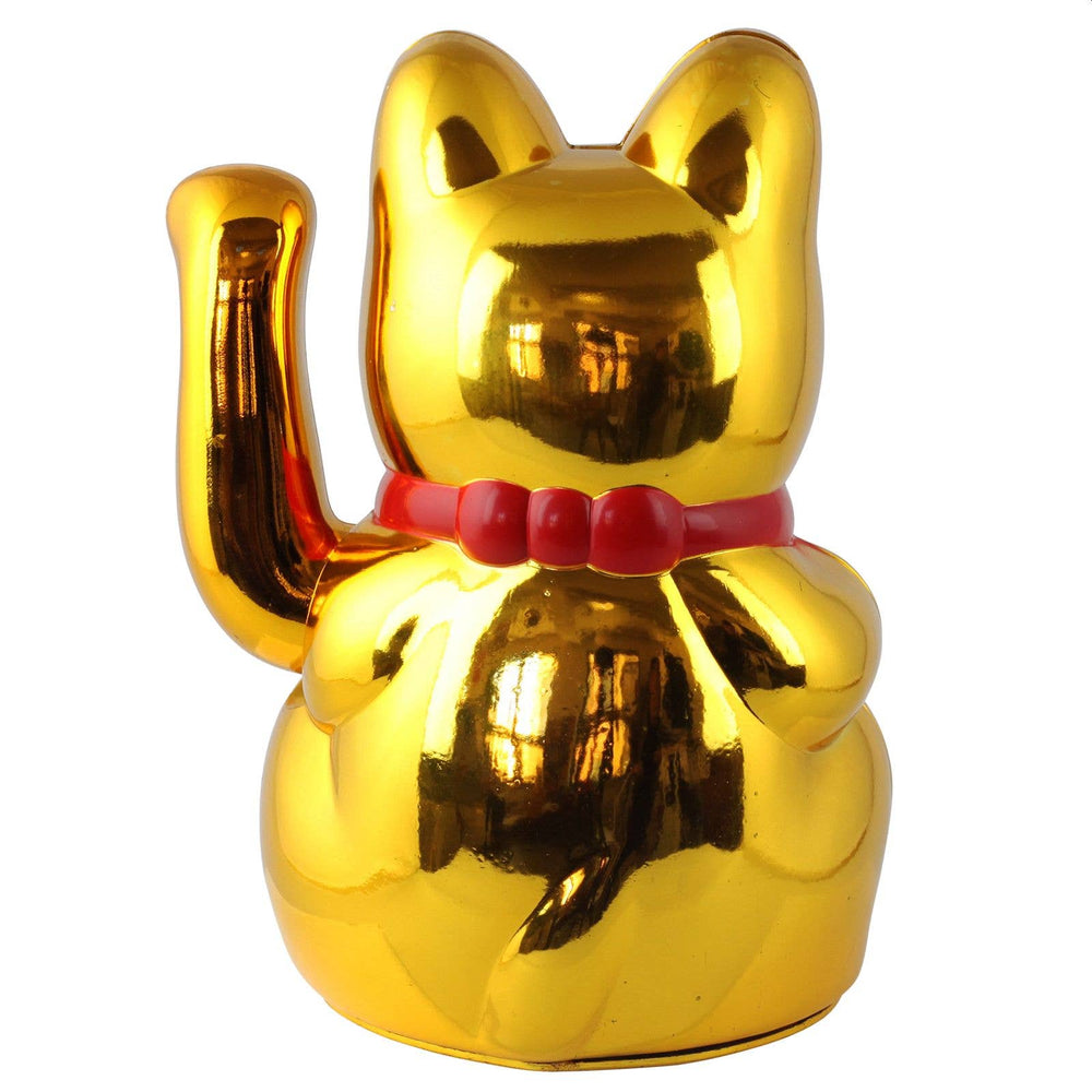 Chat Chanceux Doré 18cm