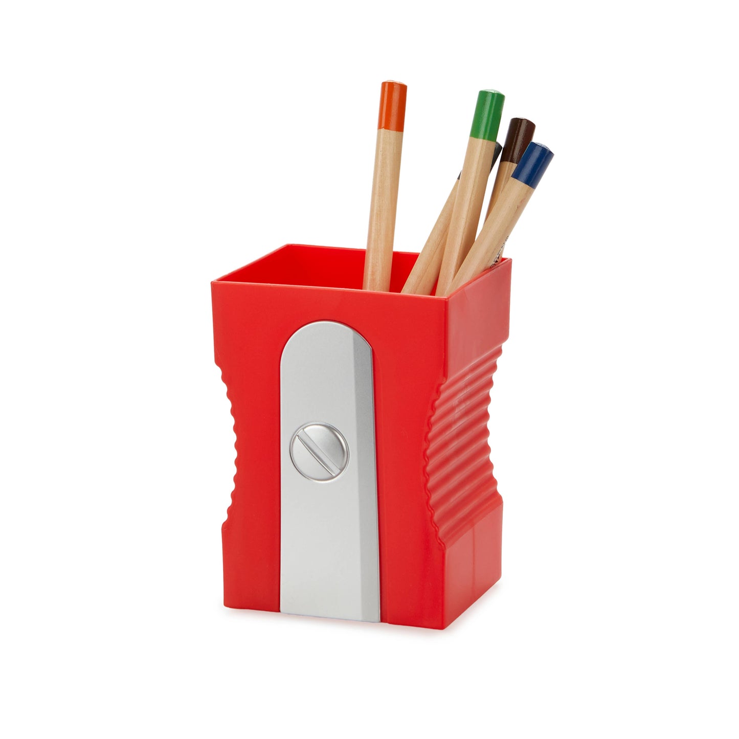 Portapenne, temperamatite, rosso, plastica
