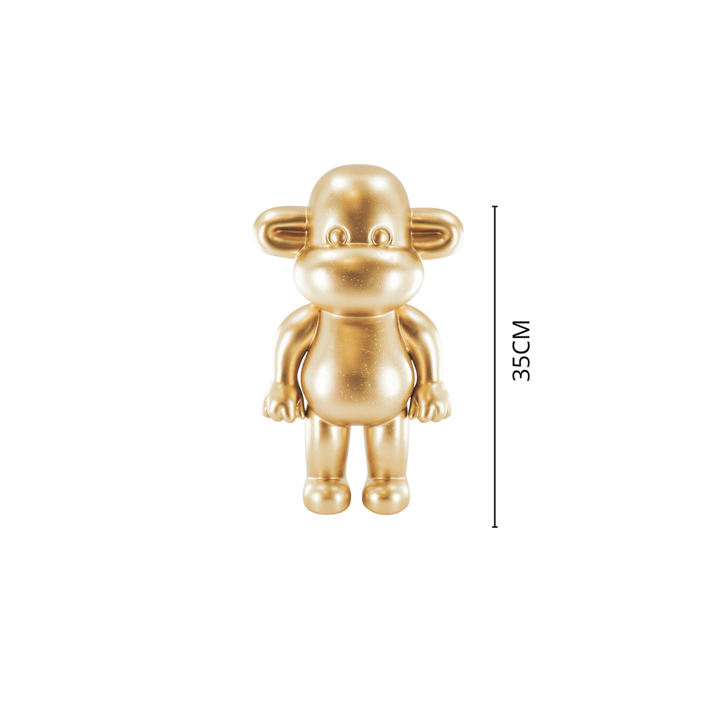 Ornement - Figurine Singe 'La Légende' - Résine - Or - 20,5x13,5x35cm