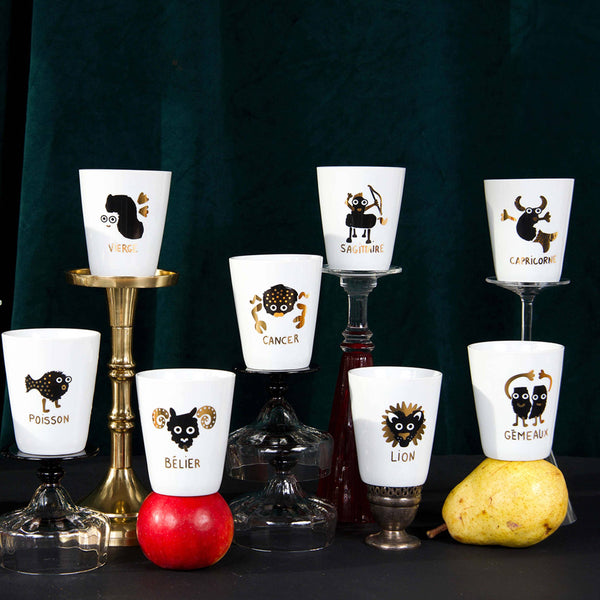 Tazza in porcellana con segni zodiacali