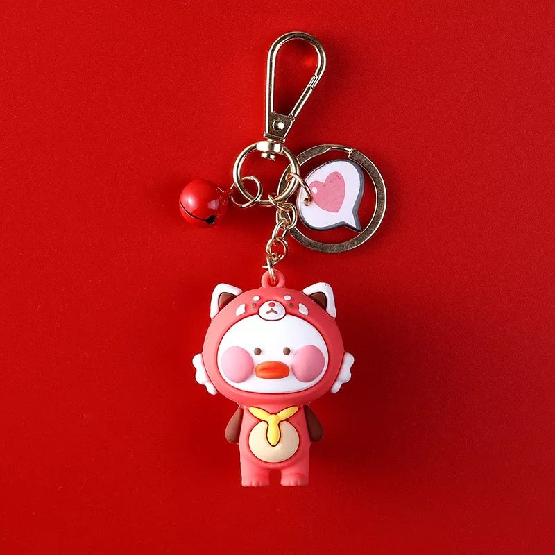 Grand Porte Clés Canard Déguisé Kawaii