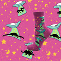 Meias Space Invaders com estampado de dinossauros e unicórnios