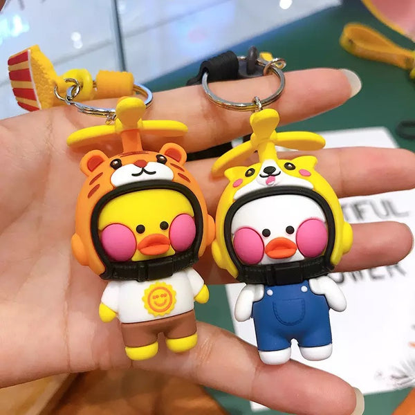 Porte Clés Canard Casque Tigre