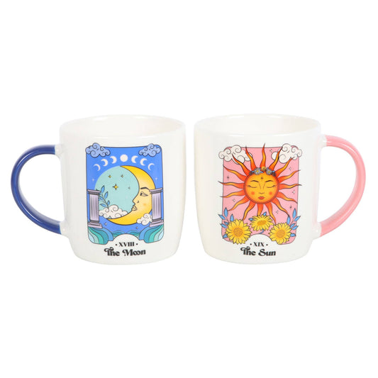 Juego de tazas celestiales de Sol y Luna