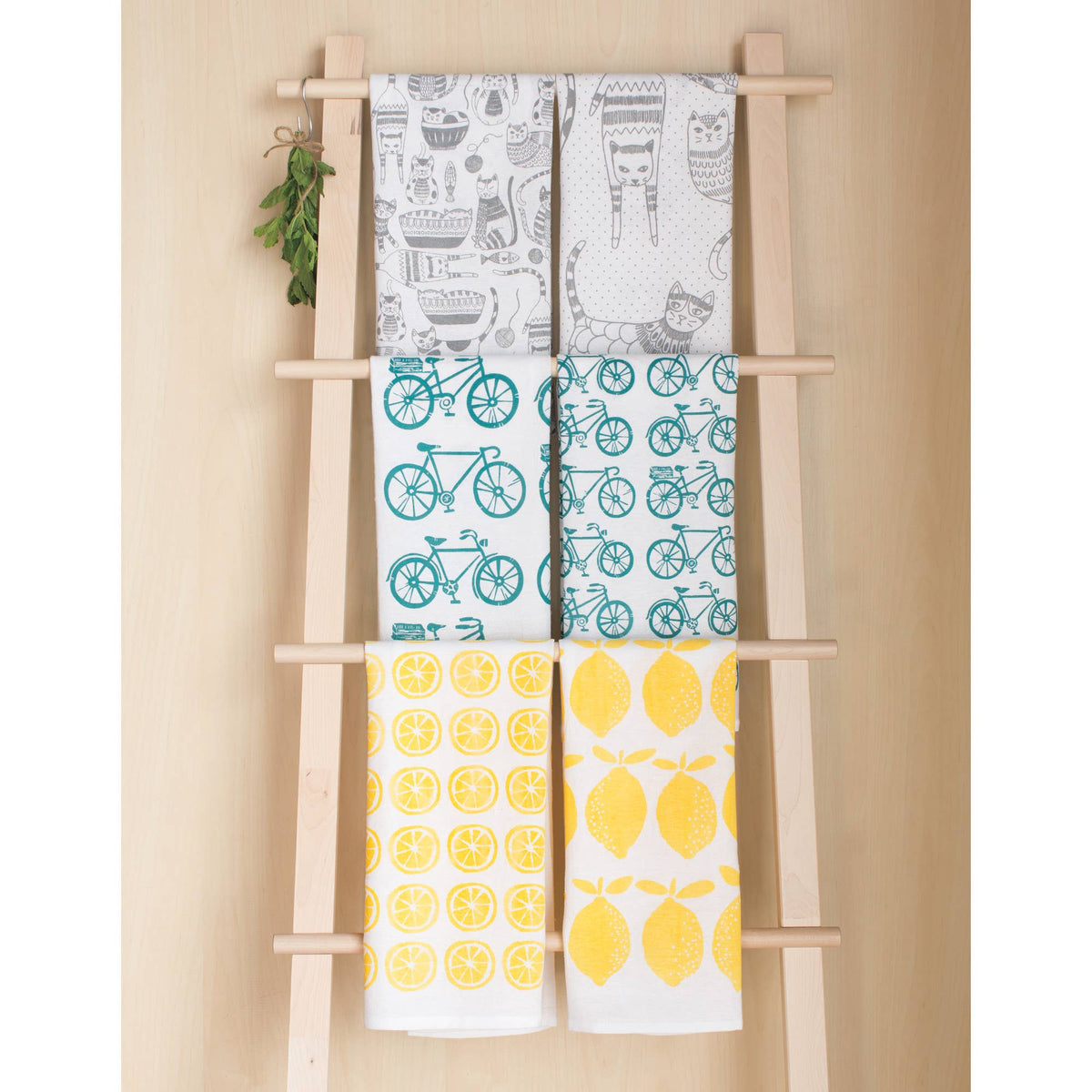 Lot de 2 Torchons à Vaisselle Cat Print London Gray