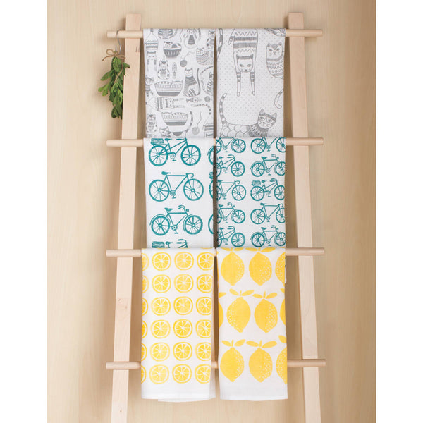 Set di 2 strofinacci da cucina con stampa di gatti, colore grigio Londra