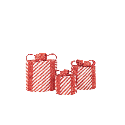Cadeau de Noël à LED - S3 - Polystyrène - Rouge/Blanc-15/20/25cm