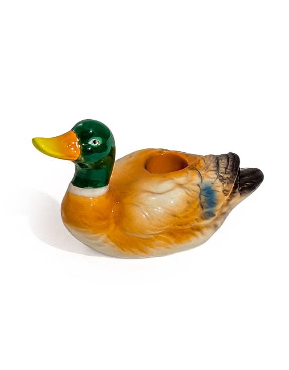 Bougeoir en céramique Canard Colvert