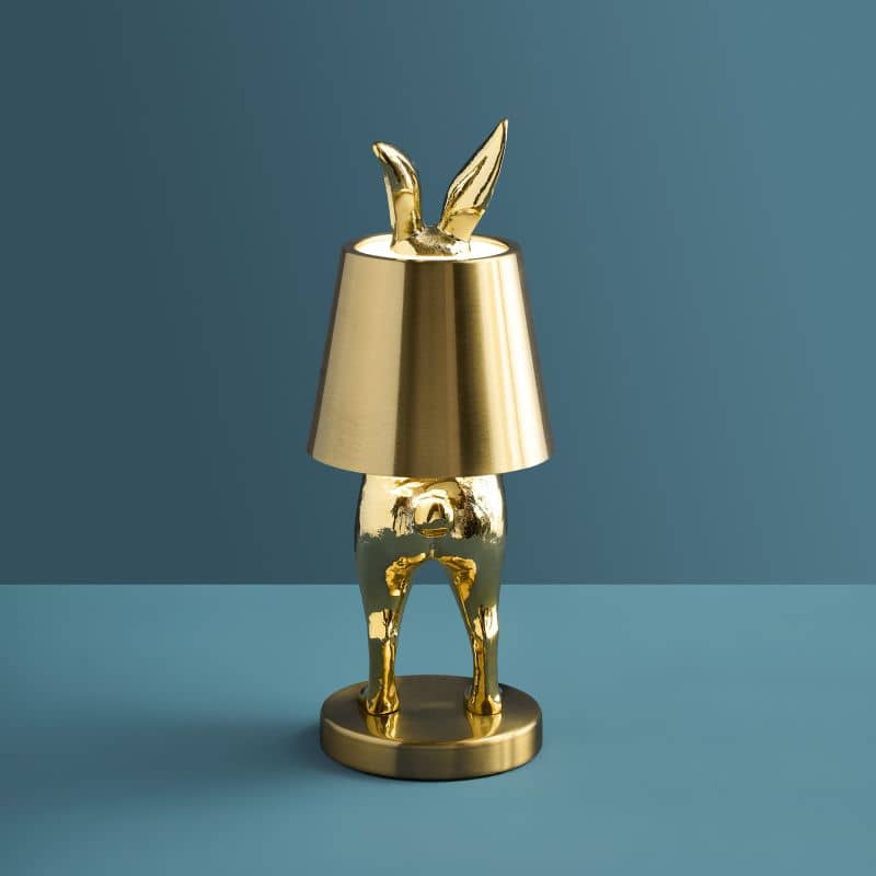 LED-tafellamp met konijnenmotief, goudkleurig