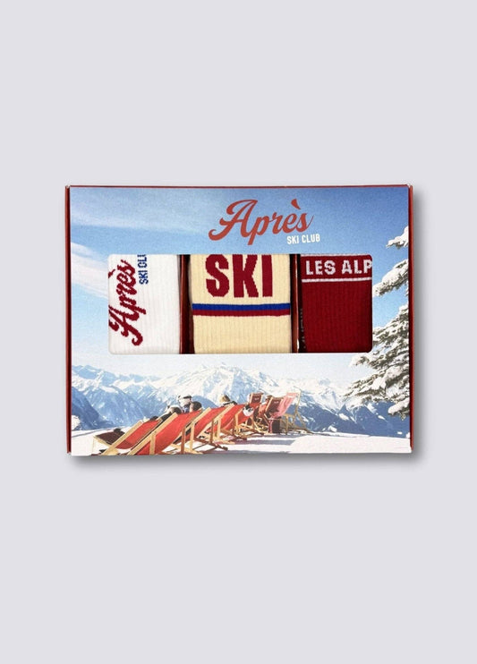 Pack 3 Calcetines "APRÈS-SKI, SKI, LES ALPES"