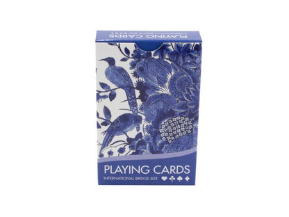 Cartes à jouer, oiseaux bleu de Delft