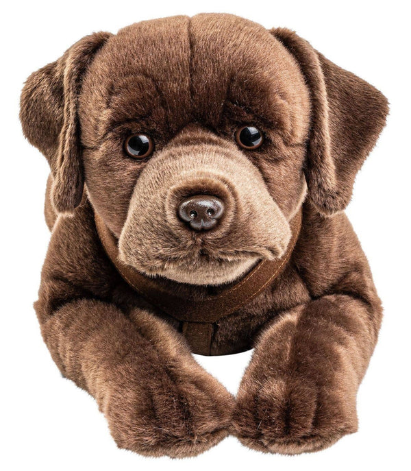 Labrador, couché, avec vaisselle (marron) - douillet ou en peluche Uni Toys