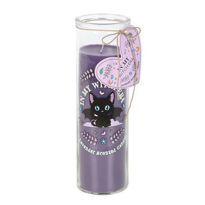 Of Mustaches & Wings Lavender Tube Candle Bat Cat