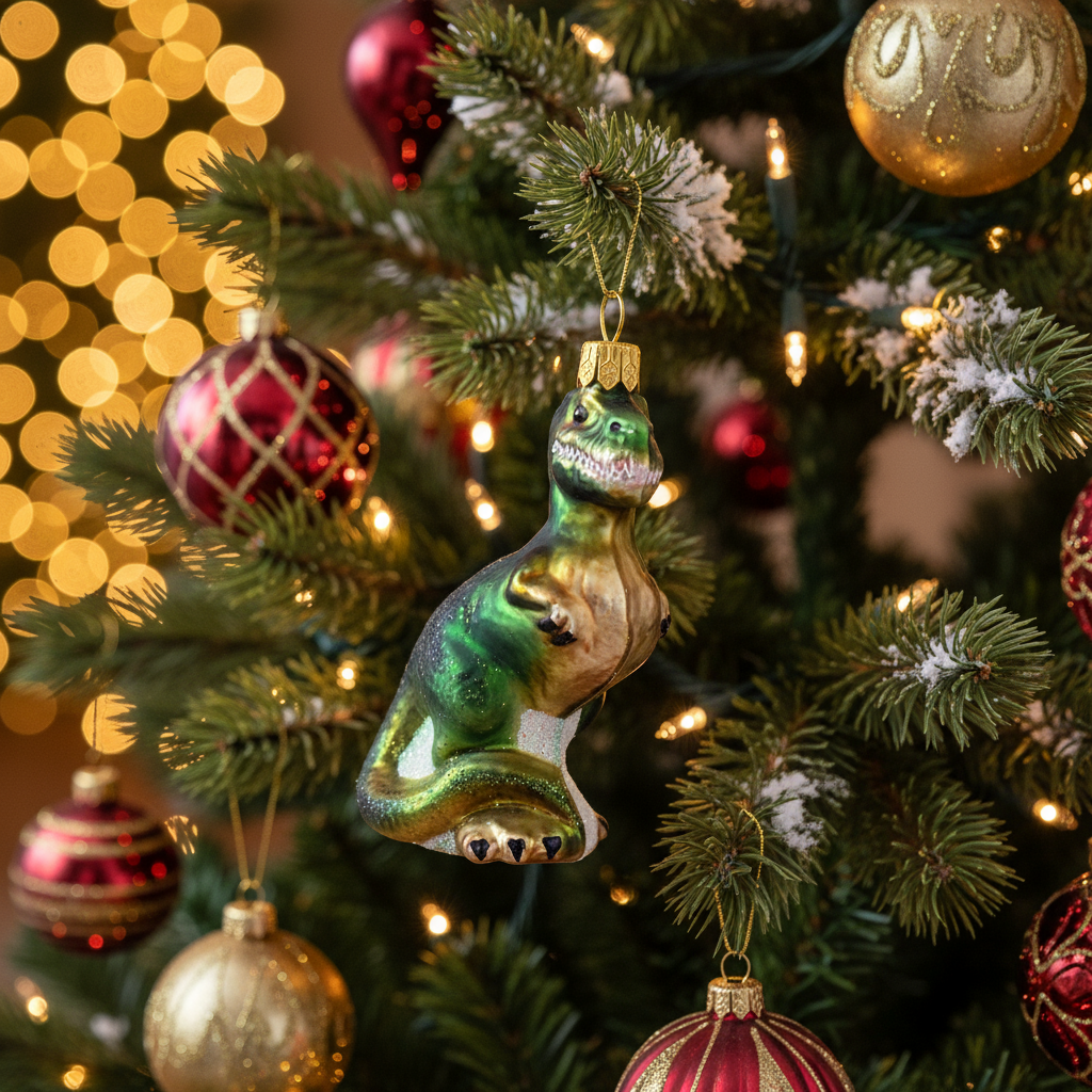 Adorno navideño de T-Rex