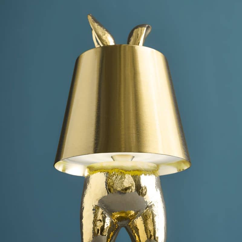 LED-tafellamp met konijnenmotief, goudkleurig