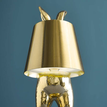 LED-tafellamp met konijnenmotief, goudkleurig