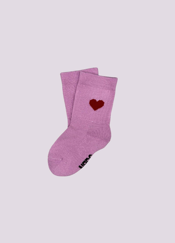 Calzini per neonati/bambini con cuore rosa