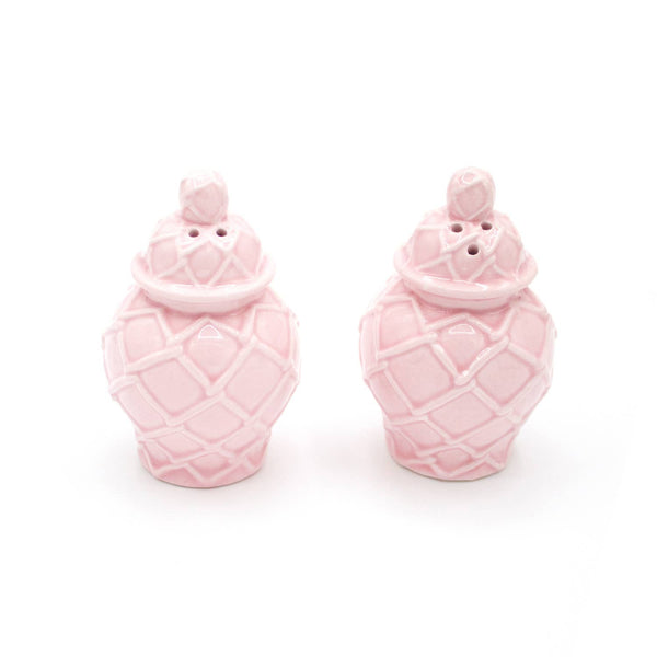 Salière et poivrière Pot texturé rose