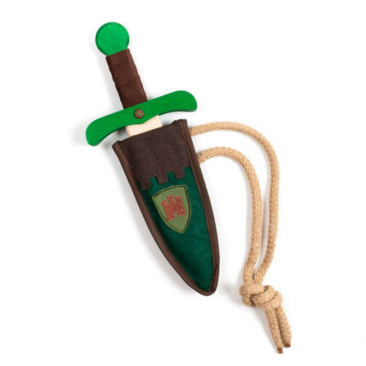 POIGNARD KAMELOT + POCHETTE MARRON/VERTE - KALID MEDIEVAL