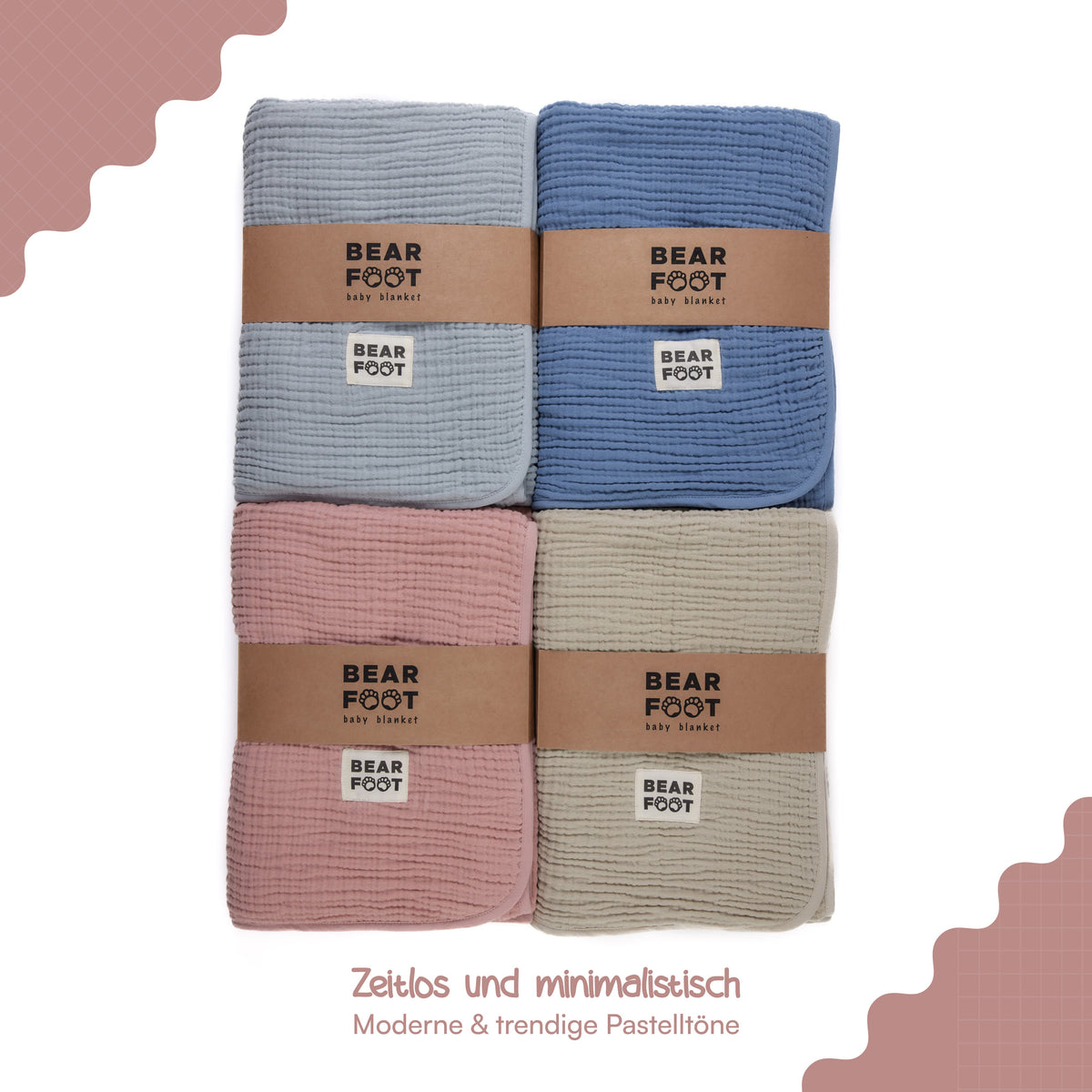 Babydecke Musselin Fleecedecke flauschig weich - rosa