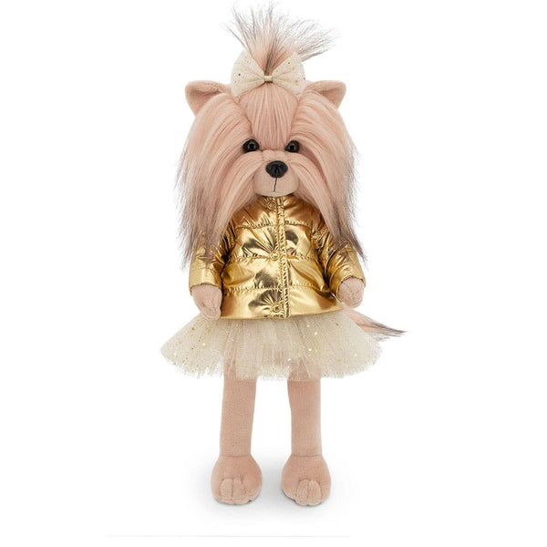 Muñeca Perro Yoyo de la Suerte: Chaqueta Dorada - 38 cm