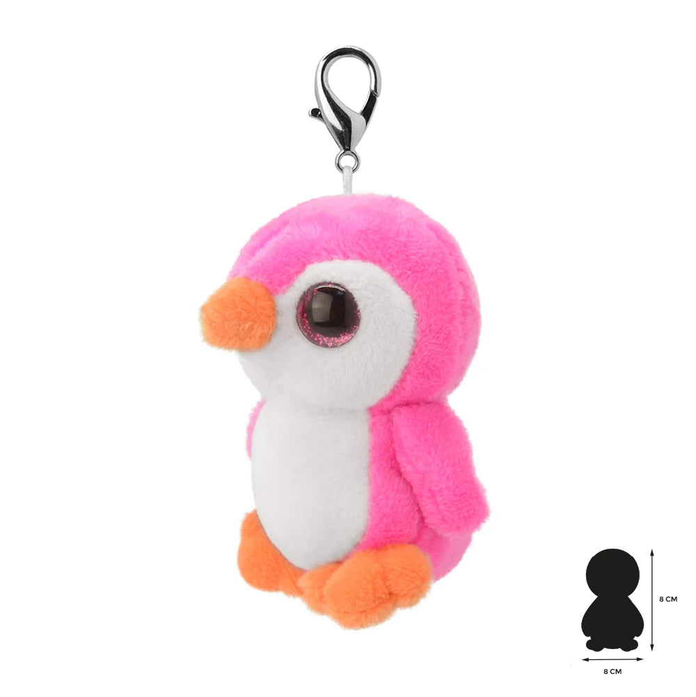 Llavero de peluche pingüino rosa